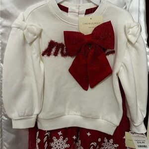 Cynthia Rowley Kids White Sweatshirt with Red Bow